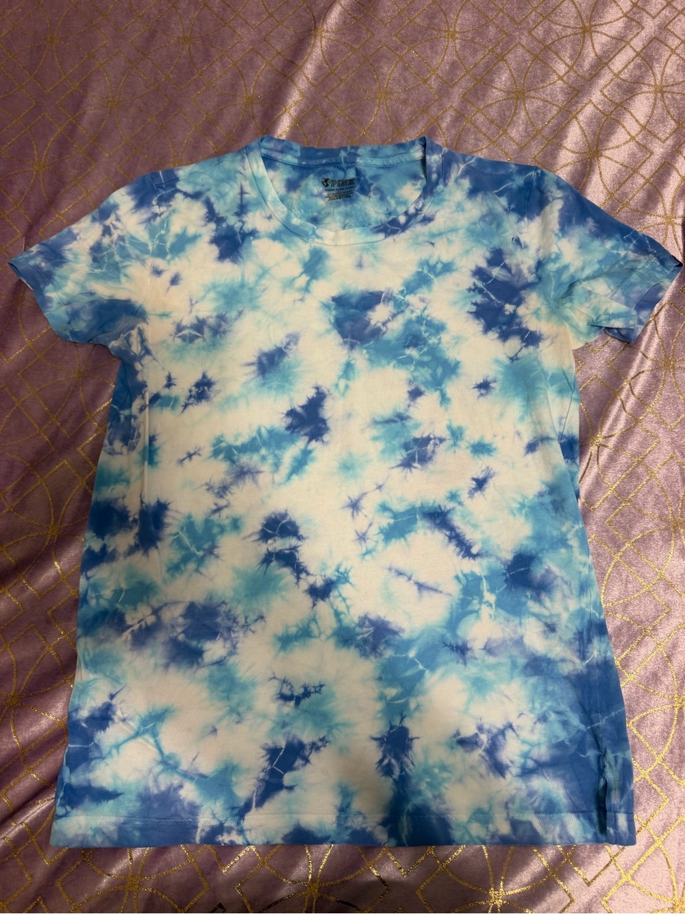 💥 WOMENS PINK Victoria's Secret Blue Tie-Dye Short Sleeve Tee